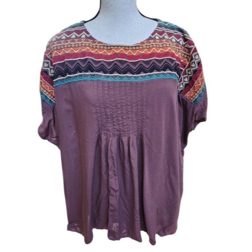 Andree by Unit Embroidered Top Size Small Boho Artsy